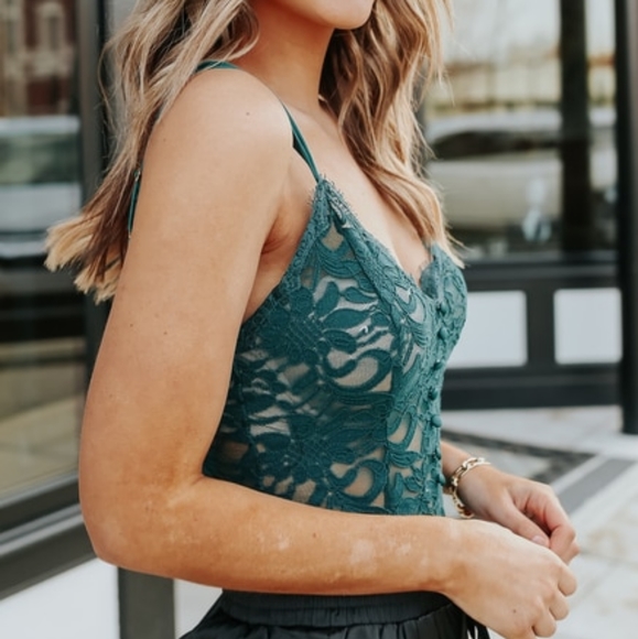 Free People Bedroom Date Bodysuit in Green - Picture 11 of 16